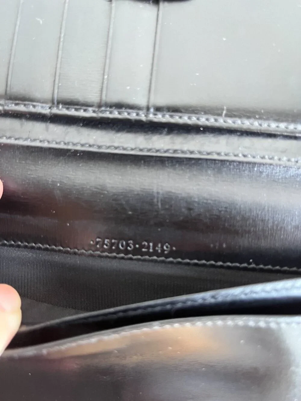 GUCCI Authentic Black Smooth Black Calf Leather Bifold Checkbook Wallet